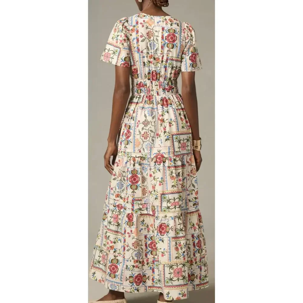 Anthropologie Maxi Dress Somerset 100% Cotton Floral Print size Small - Picture 10 of 10